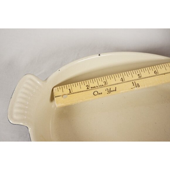 Le Creuset 32 Cast Iron Casserole Cobalt Blue Enamel Oval Pan Handles France - Picture 9 of 9